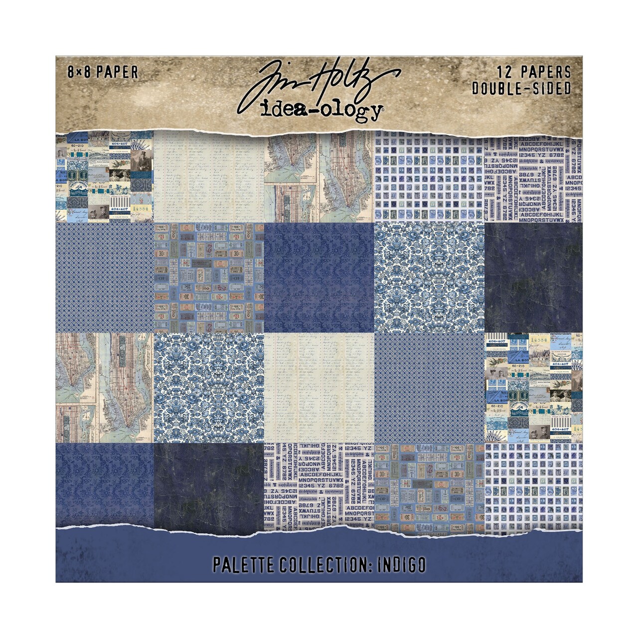 Idea-ology Double-Sided Cardstock 8"X8" 12/Pkg-Palette Collection: Indigo